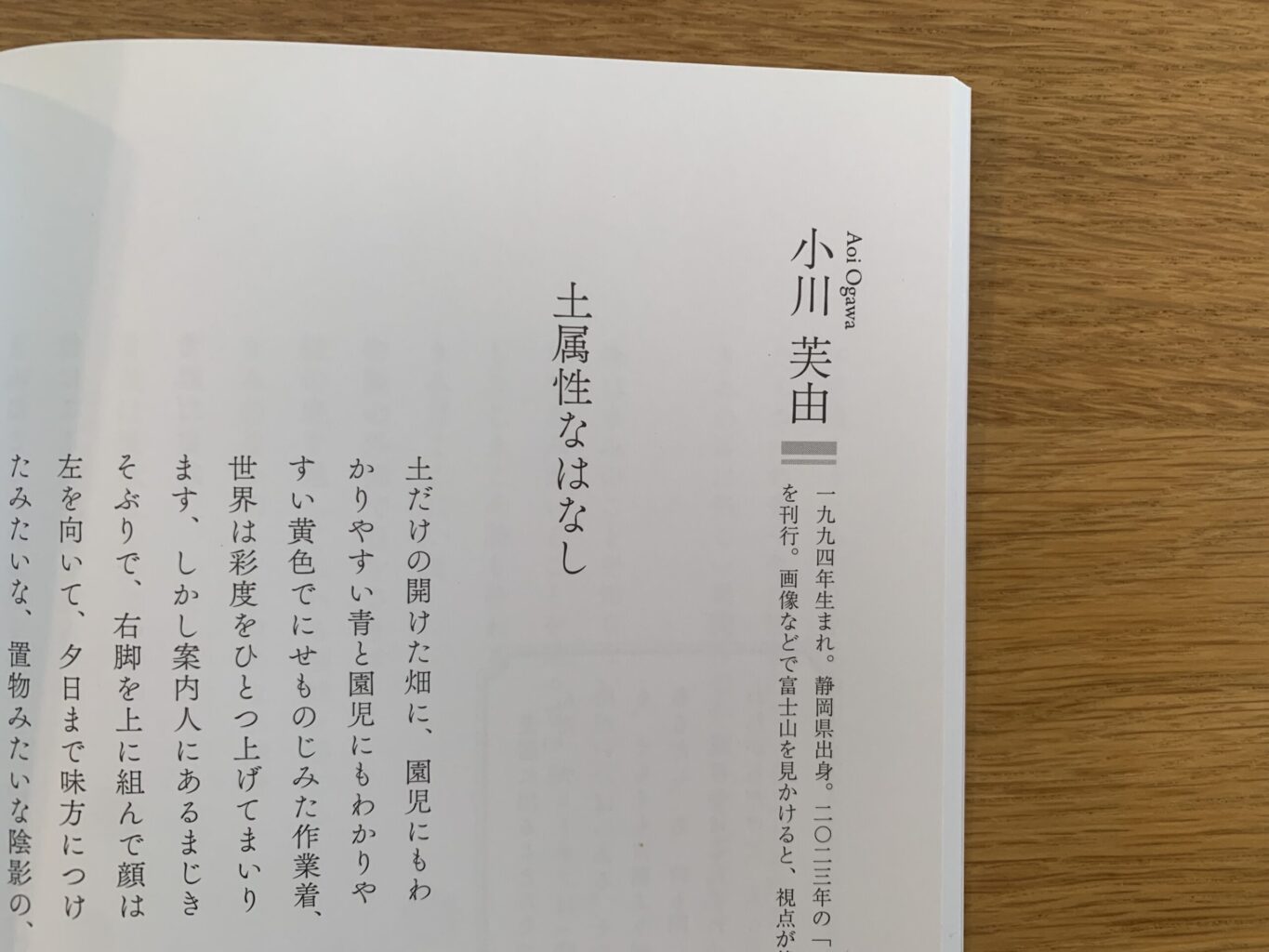 小川芙由の詩寄稿ページ
『土属性なはなし』冒頭